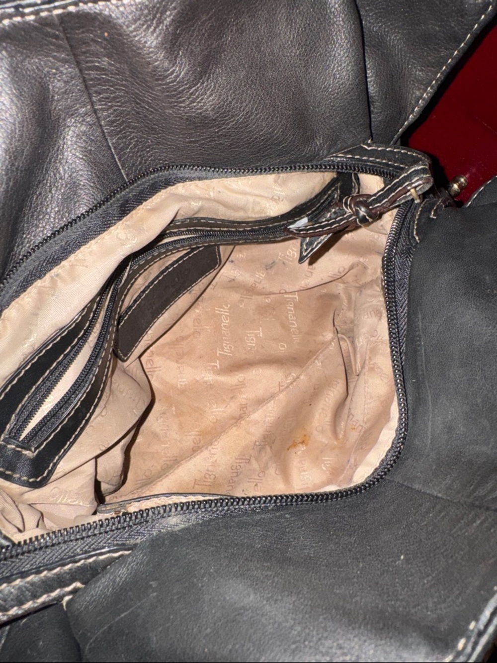 Black Tignanello Leather Purse - Picture 4 of 5